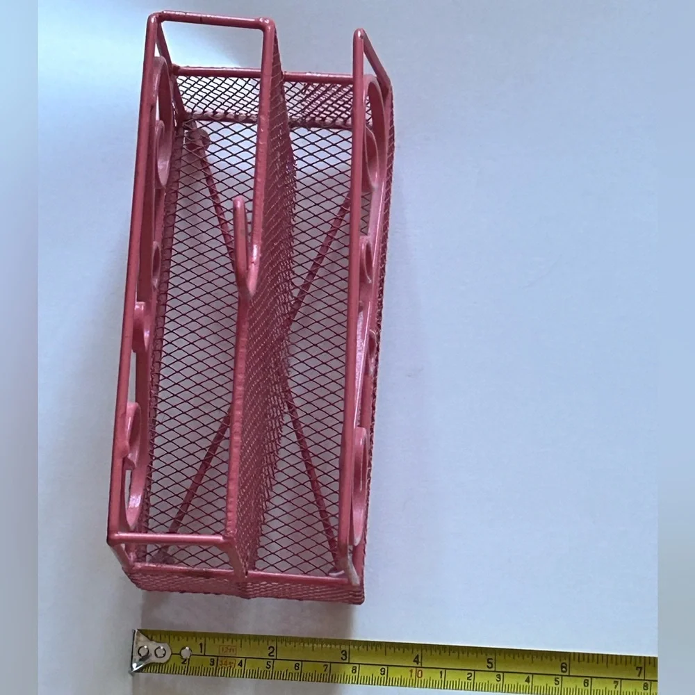 Vintage Pink Metal Napkin Holder